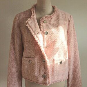 New With Tags-Rachel Zoe-Pink tweed-Jacket Blazer-Women's- Medium